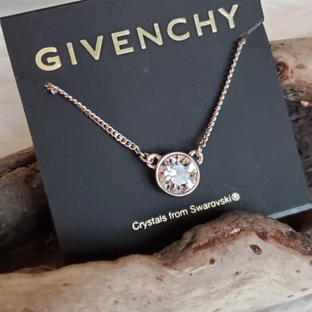 Givenchy Swarovski Crystal necklace rose gold